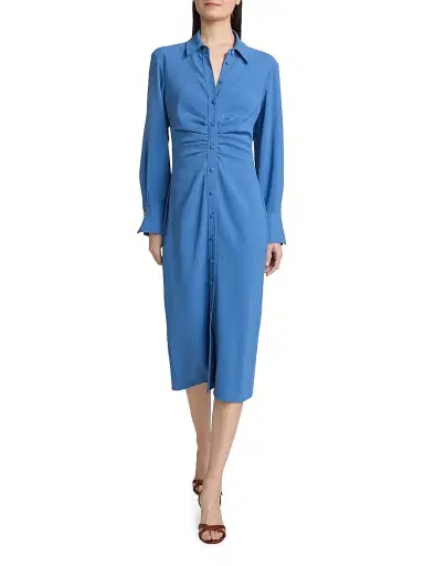 Veronica Beard Women's Loxley Cinched Shirtdress - Blue Coast | Thumbnail 2