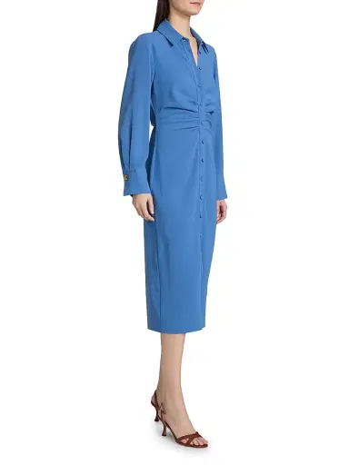 Veronica Beard Women's Loxley Cinched Shirtdress - Blue Coast | Thumbnail 4