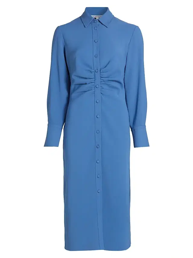 Veronica Beard Women's Loxley Cinched Shirtdress - Blue Coast