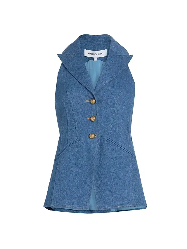 Veronica Beard Women's Costa Denim Vest - Cosmo