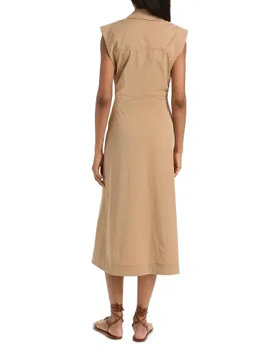 Veronica Beard Women's Orla Cotton-Blend Midi-Shirtdress - Khaki - Size 8 | Thumbnail 5