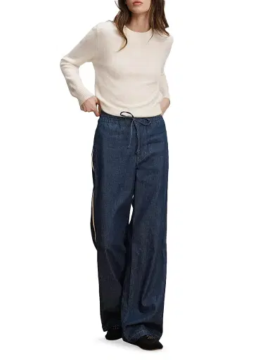 Veronica Beard Women's Taylor High-Rise Wide-Leg Pants - Indigo Rinse | Thumbnail 2