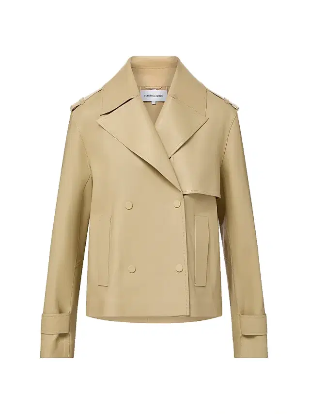 Veronica Beard Women's Heathcliff Double-Breasted Jacket - Stone Khaki