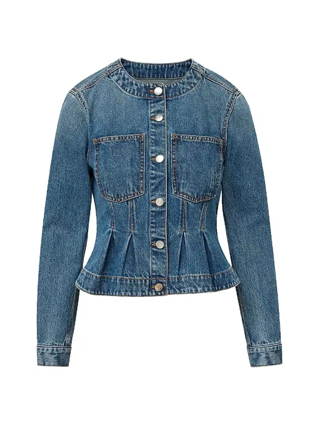 Veronica Beard Women's Zahara Denim Peplum Jacket