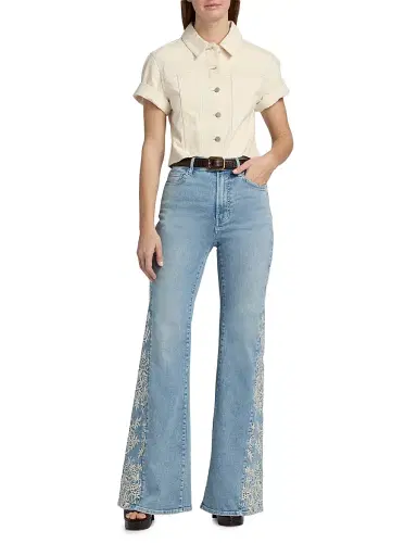 Veronica Beard Women's Malcom Slub Denim Short-Sleeve Jacket - Ecru | Thumbnail 2 Veronica Beard Women's Malcom Slub Denim Short-Sleeve Jacket - Ecru | Thumbnail 2