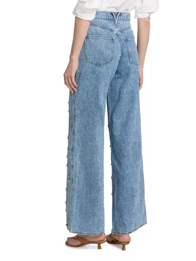 Veronica Beard Women's Kasey Embellished Wide-Leg Jeans | Thumbnail 5 Veronica Beard Women's Kasey Embellished Wide-Leg Jeans | Thumbnail 5