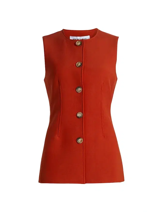 Veronica Beard Women's Jessup Tailored Vest - Carnelian Red