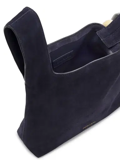 Veronica Beard Women's Swing Suede Top Handle Bag - Navy | Thumbnail 4 Veronica Beard Women's Swing Suede Top Handle Bag - Navy | Thumbnail 4