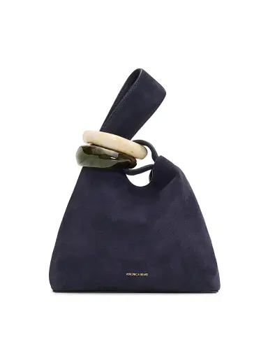 Veronica Beard Women's Swing Suede Top Handle Bag - Navy | Thumbnail 1 Veronica Beard Women's Swing Suede Top Handle Bag - Navy | Thumbnail 1