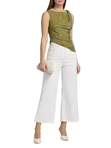 Veronica Beard Women's Taylor Stretch Cotton-Blend Wide-Leg Crop Jeans | Thumbnail 2