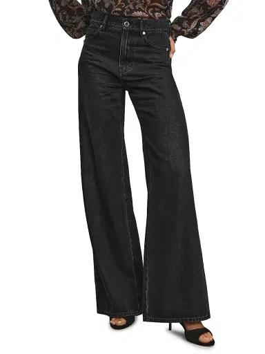 Veronica Beard Women's Kasey Mid-Rise Wide-Leg Jeans | Thumbnail 3