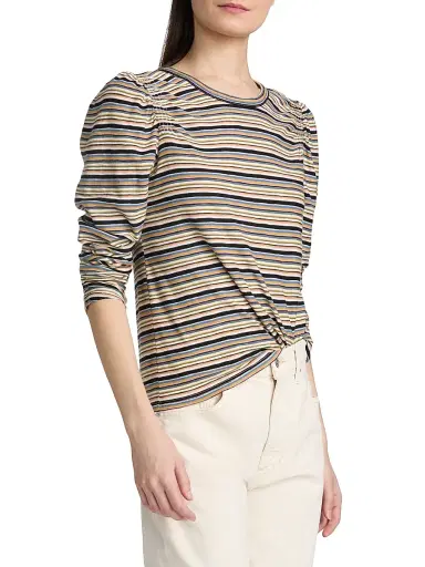 Veronica Beard Women's Bouvet Striped Cotton Long-Sleeve T-Shirt | Thumbnail 4