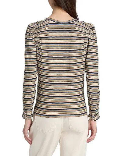 Veronica Beard Women's Bouvet Striped Cotton Long-Sleeve T-Shirt | Thumbnail 5