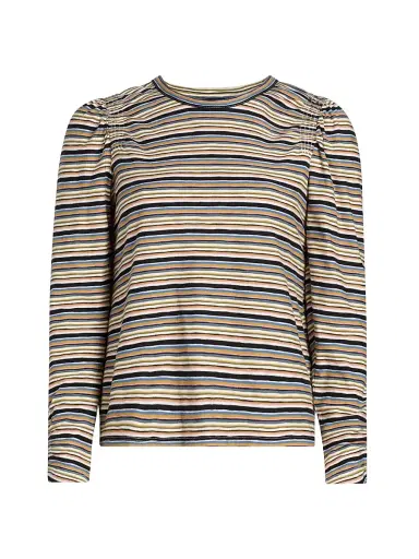 Veronica Beard Women's Bouvet Striped Cotton Long-Sleeve T-Shirt | Thumbnail 1
