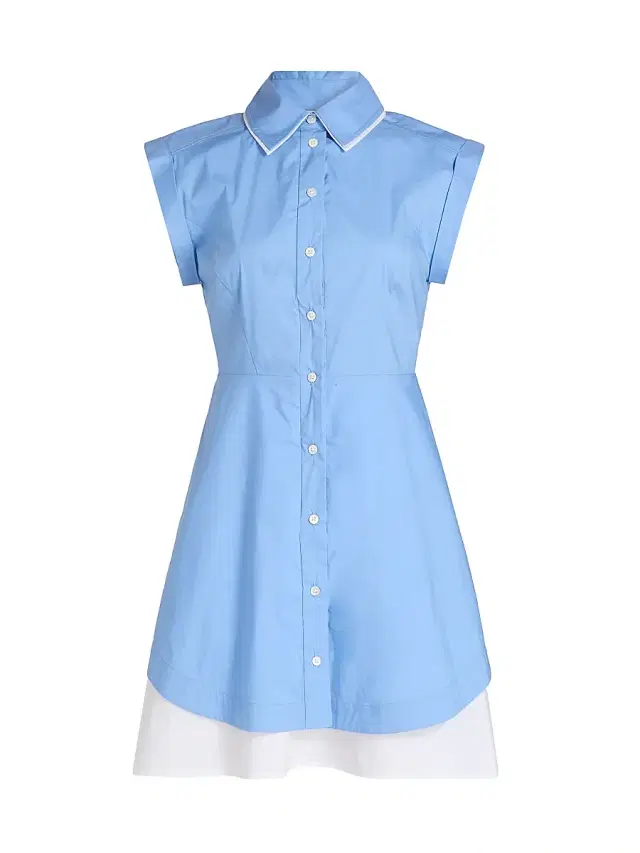 Veronica Beard Women's Westcott Cotton-Blend Mini-Shirtdress - Cadet