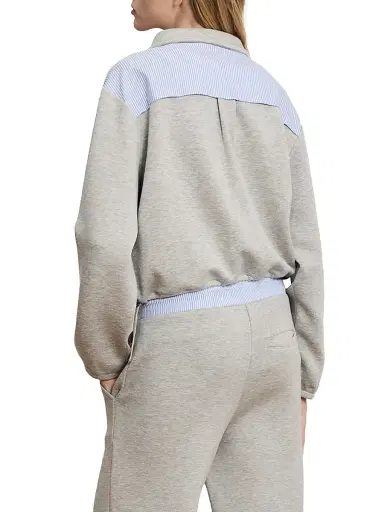 Veronica Beard Women's Stellant Mixed-Media Jacket - Light Heather Grey | Thumbnail 4