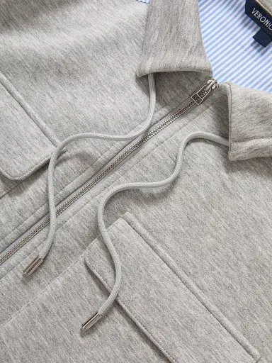 Veronica Beard Women's Stellant Mixed-Media Jacket - Light Heather Grey | Thumbnail 5