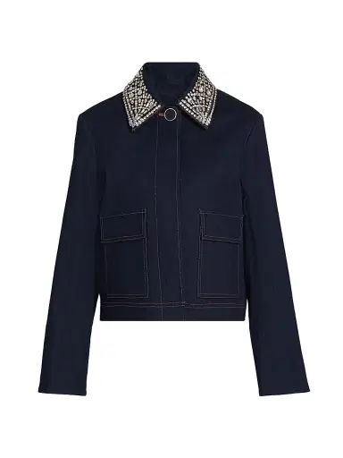 Veronica Beard Women's Barrington Denim Embellished Jacket - Midnight Wash | Thumbnail 1