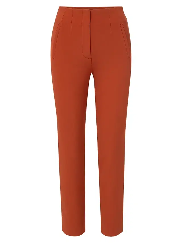 Veronica Beard Women's Stila Straight-Leg High-Waisted Pants - Carnelian Red
