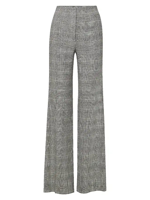 Veronica Beard Women's Jude Plaid Linen-Blend Pants - Black Multi