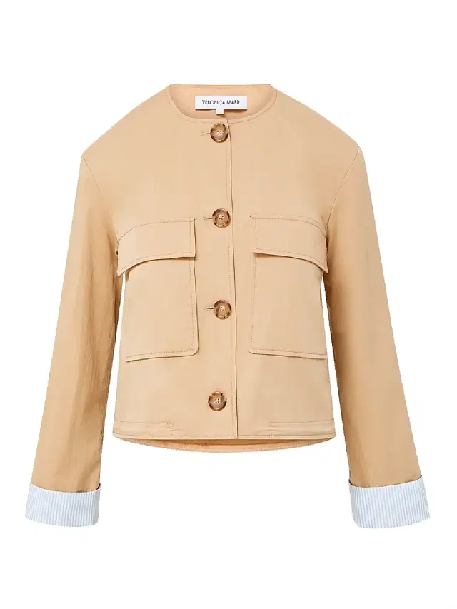 Veronica Beard Women's Gala Crop Utility Jacket - Khaki