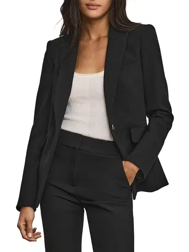 Veronica Beard Women's Miller Peak-Lapel Blazer - Black - Size 2 | Thumbnail 5