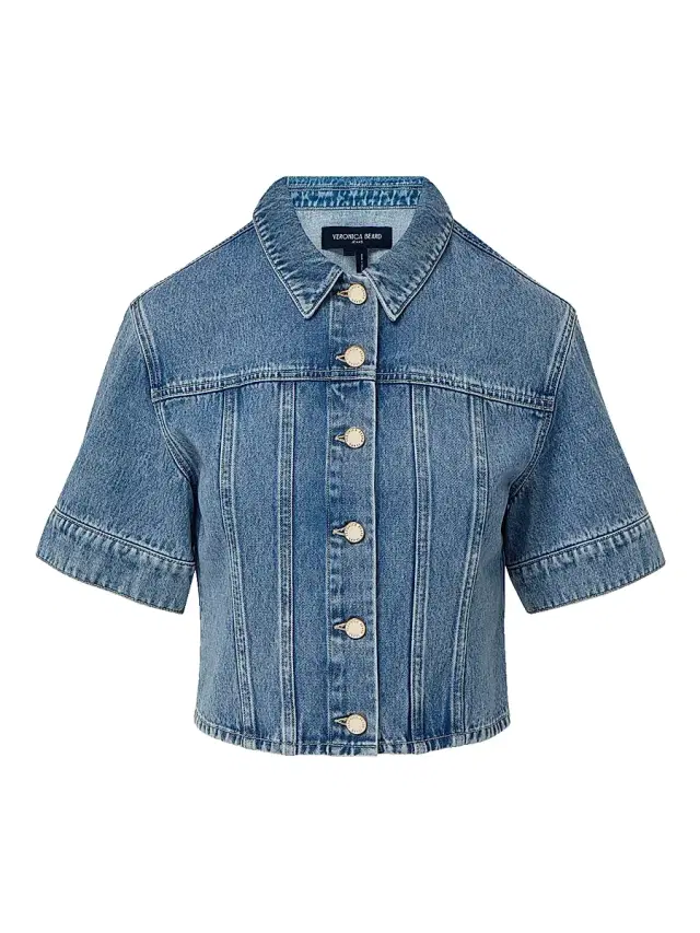 Veronica Beard Women's Malcom Denim Top - Silver Dust