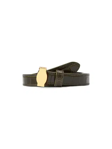 Veronica Beard Women's Dash Croc-Embossed Leather Belt | Thumbnail 3