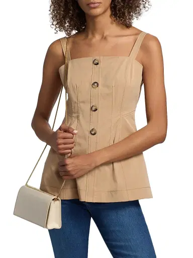 Veronica Beard Women's Kariselle A-Line Top - Khaki - Size 12 | Thumbnail 3 Veronica Beard Women's Kariselle A-Line Top - Khaki - Size 12 | Thumbnail 3