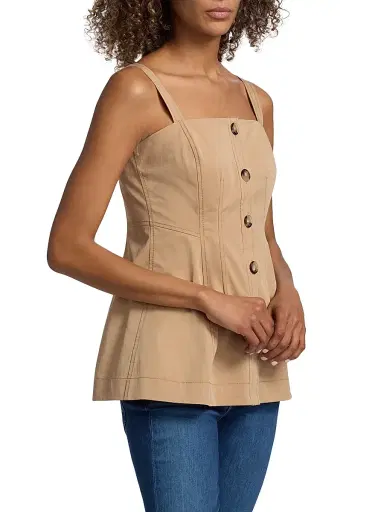 Veronica Beard Women's Kariselle A-Line Top - Khaki - Size 12 | Thumbnail 4 Veronica Beard Women's Kariselle A-Line Top - Khaki - Size 12 | Thumbnail 4