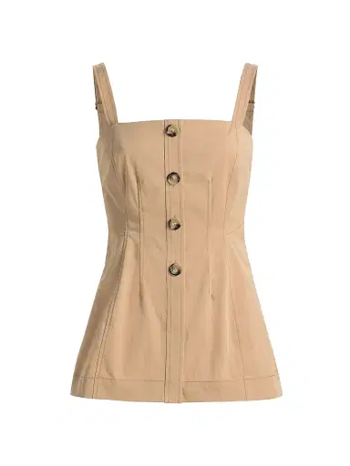Veronica Beard Women's Kariselle A-Line Top - Khaki - Size 12 | Thumbnail 1 Veronica Beard Women's Kariselle A-Line Top - Khaki - Size 12 | Thumbnail 1
