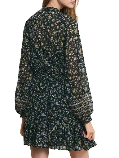 Veronica Beard Women's Mirabel Printed Silk Minidress - Dark Hunter Green Multi | Thumbnail 4