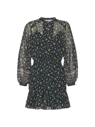 Veronica Beard Women's Mirabel Printed Silk Minidress - Dark Hunter Green Multi | Thumbnail 1