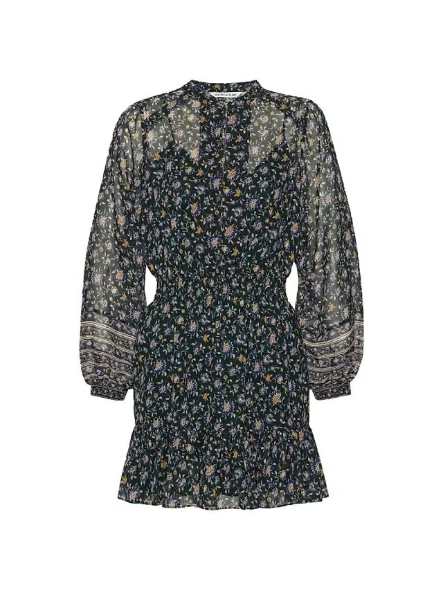 Veronica Beard Women's Mirabel Printed Silk Minidress - Dark Hunter Green Multi