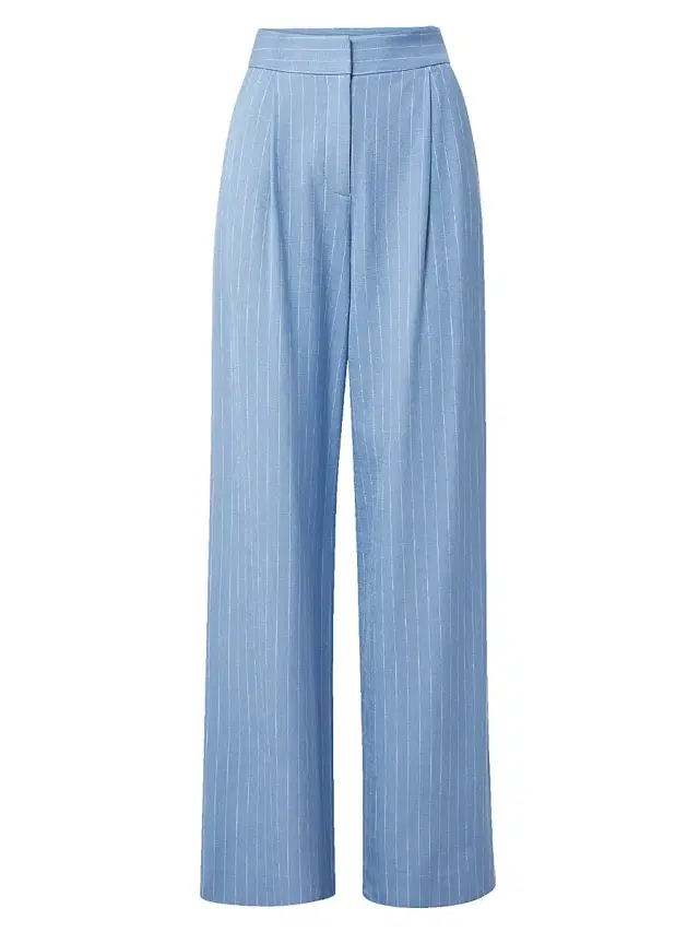 Veronica Beard Women's Heyser Pinstripe Wide-Leg Trousers - Blue Jay Dove
