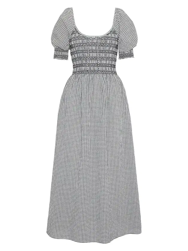 Hill House Home Women's The Madeline Nap Dress - Black Sand Gingham