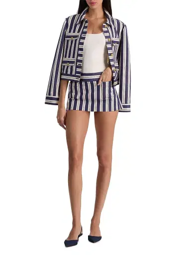 Alice + Olivia Women's Ace Striped High-Rise Skort | Thumbnail 2