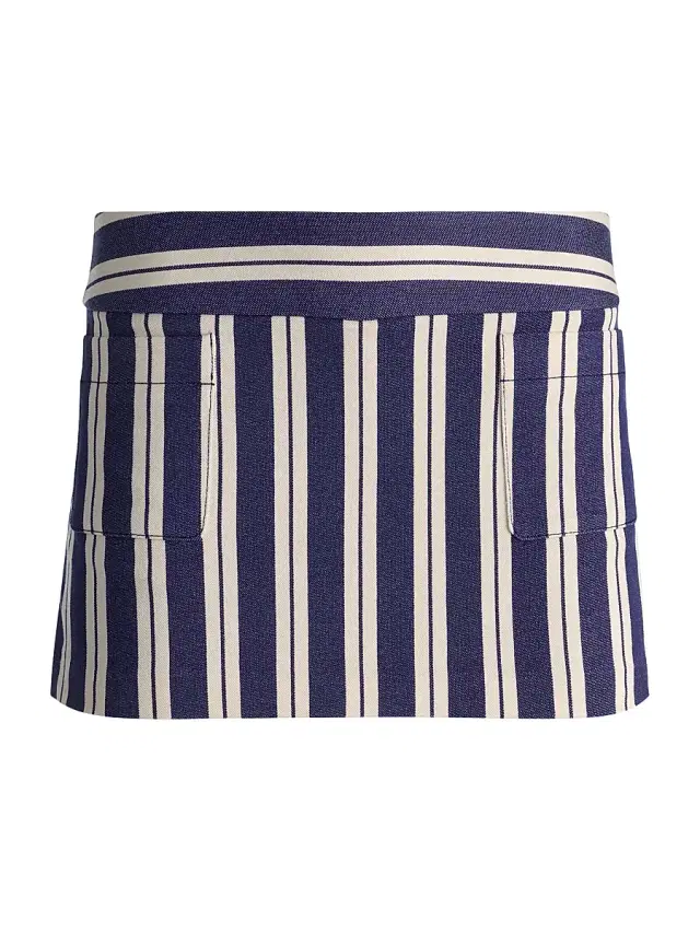 ALICE + OLIVIA Women's Ace Striped High-Rise Skort - Metro Stripe Twilight Blue