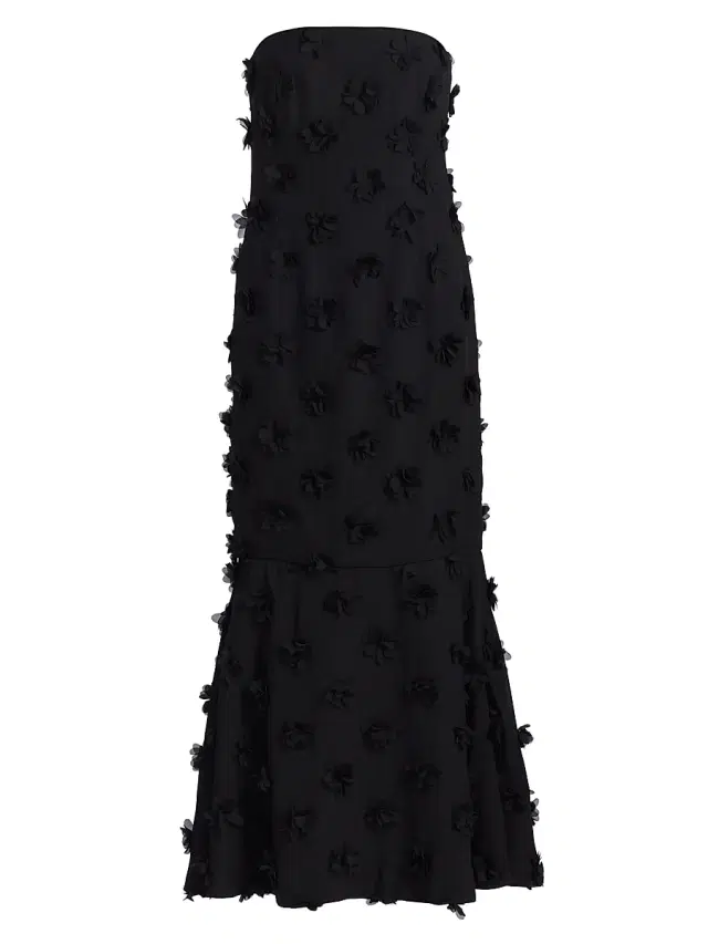 Generation Love Women's Sidona Floral Appliqué Mermaid Maxi Dress - Black