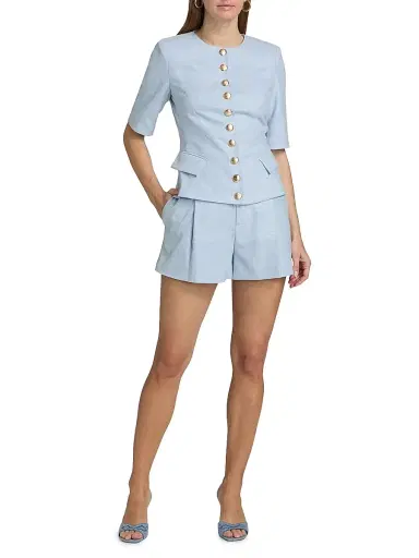 Generation Love Women's Sena Chambray Suiting Shorts | Thumbnail 2