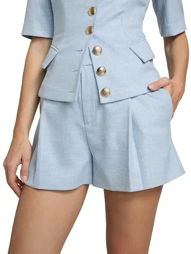Generation Love Women's Sena Chambray Suiting Shorts | Thumbnail 6