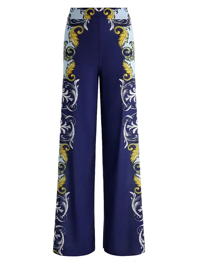 Alice + Olivia Women's Athena Printed Wide-Leg Pants