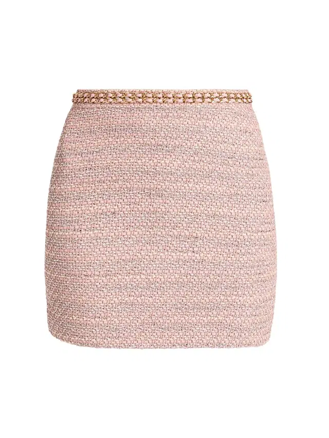 Generation Love Women's Stella Chain-Trim Tweed Miniskirt - Pink Multi