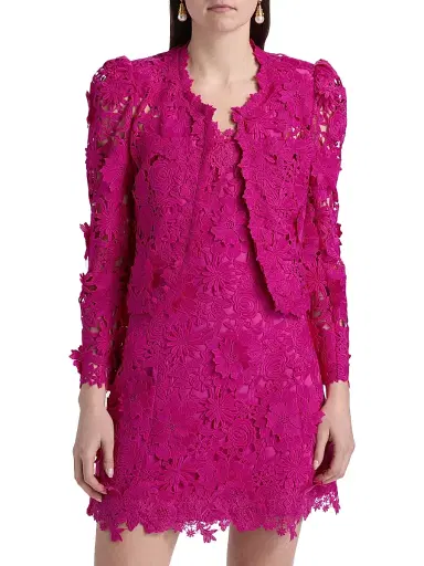 Generation Love Women's Bondi Guipure Lace Jacket - Hibiscus | Thumbnail 3