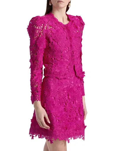 Generation Love Women's Bondi Guipure Lace Jacket - Hibiscus | Thumbnail 4
