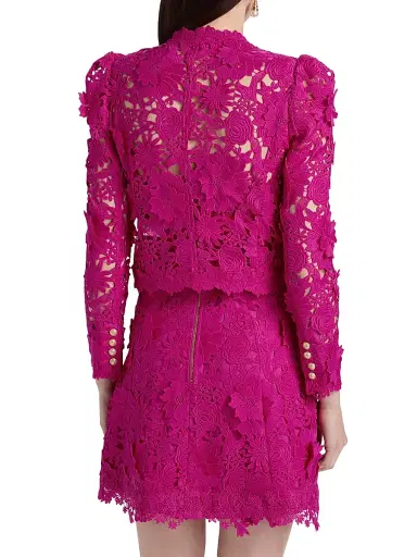 Generation Love Women's Bondi Guipure Lace Jacket - Hibiscus | Thumbnail 5
