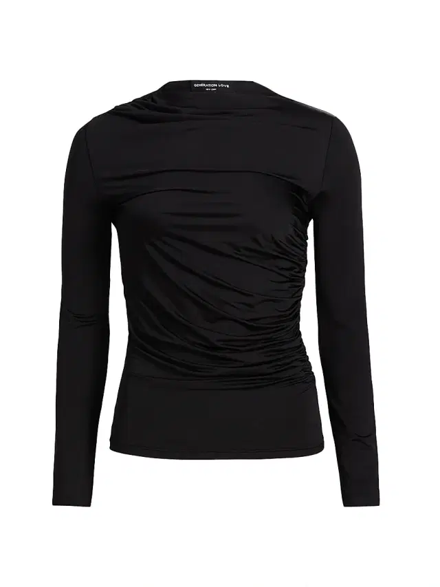 Generation Love Women's Daniella Jersey Draped Top - Black