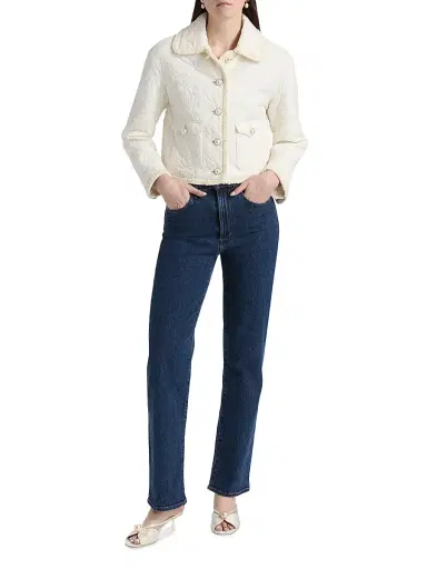 Generation Love Women's Fabiana Quilted Puffer Jacket - Cream | Thumbnail 2