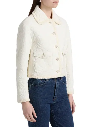 Generation Love Women's Fabiana Quilted Puffer Jacket - Cream | Thumbnail 4