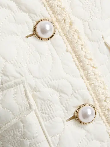 Generation Love Women's Fabiana Quilted Puffer Jacket - Cream | Thumbnail 7